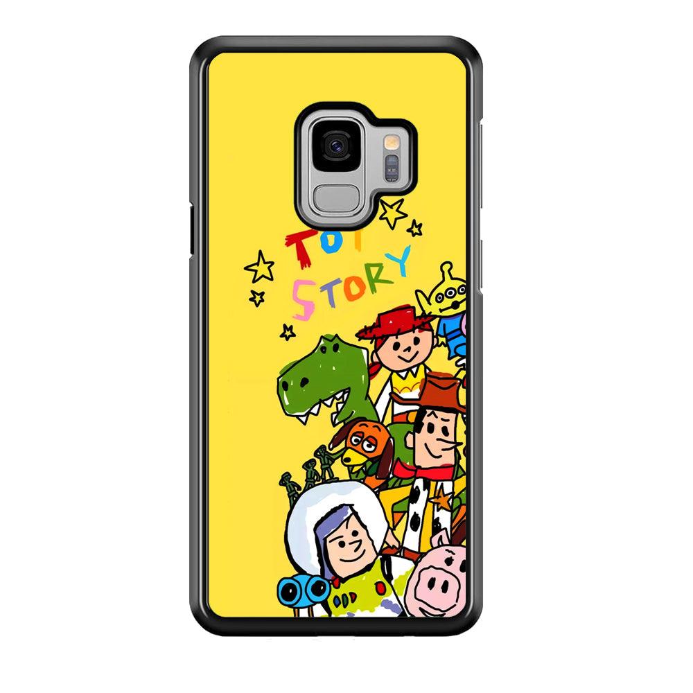 Toy Story Crayon Drawing Samsung Galaxy S9 Case-Rubber Black (2D Case)-Oxvistore