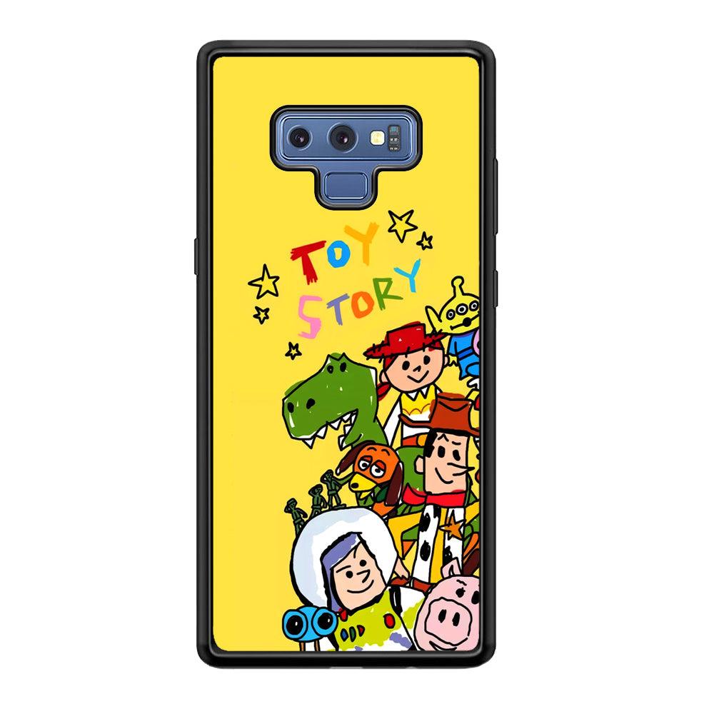 Toy Story Crayon Drawing Samsung Galaxy Note 9 Case-Rubber Black (2D Case)-Oxvistore