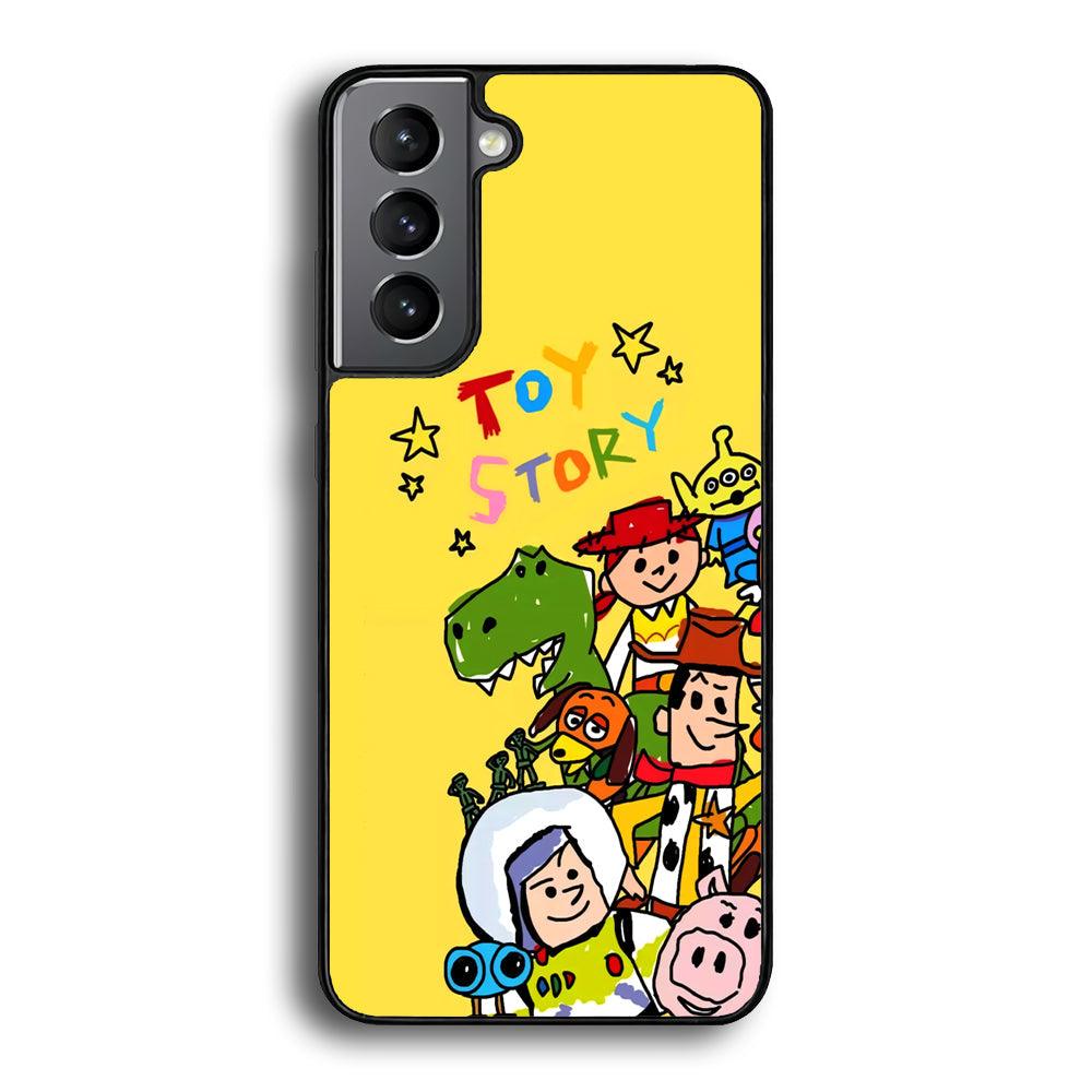 Toy Story Crayon Drawing Samsung Galaxy S21 Plus Case-Rubber Black (2D Case)-Oxvistore