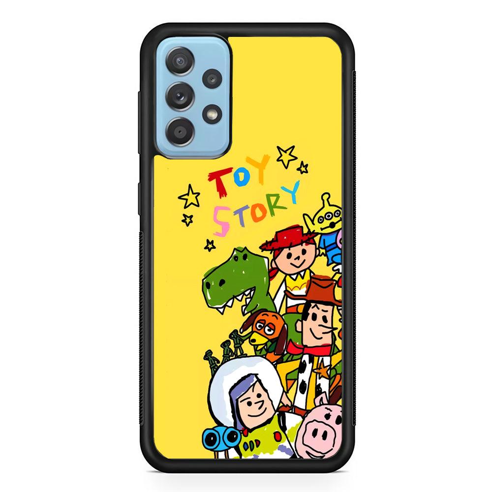 Toy Story Crayon Drawing Samsung Galaxy A72 Case-Rubber Black (2D Case)-Oxvistore