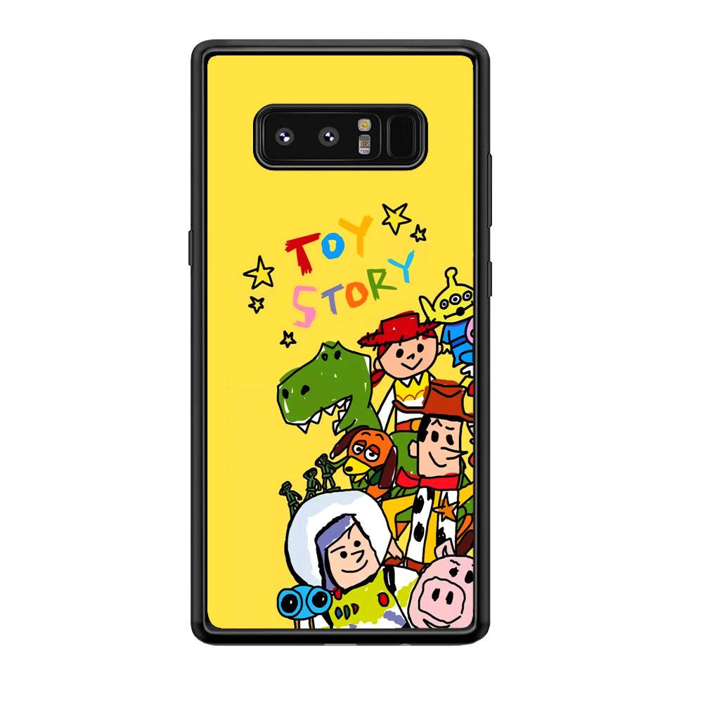 Toy Story Crayon Drawing Samsung Galaxy Note 8 Case-Rubber Black (2D Case)-Oxvistore