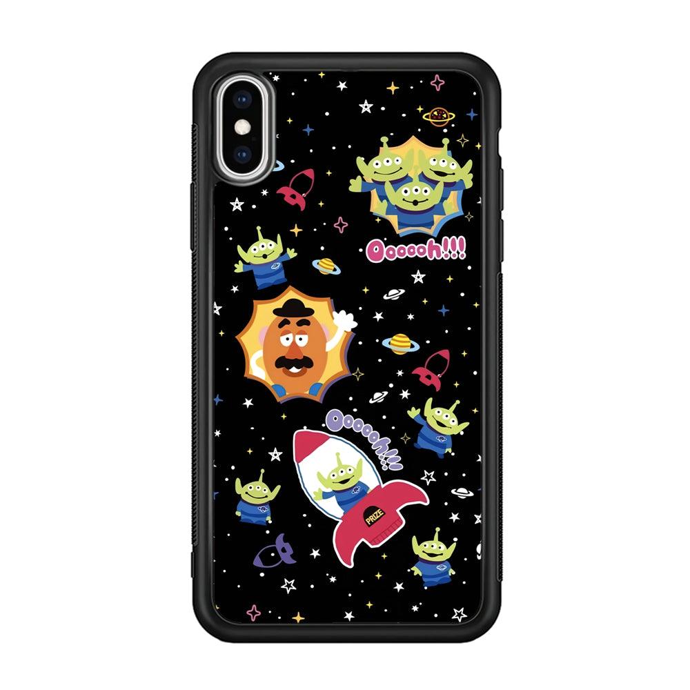 Toy Story Space Holiday iPhone XS Case-Rubber Black (2D Case)-Oxvistore