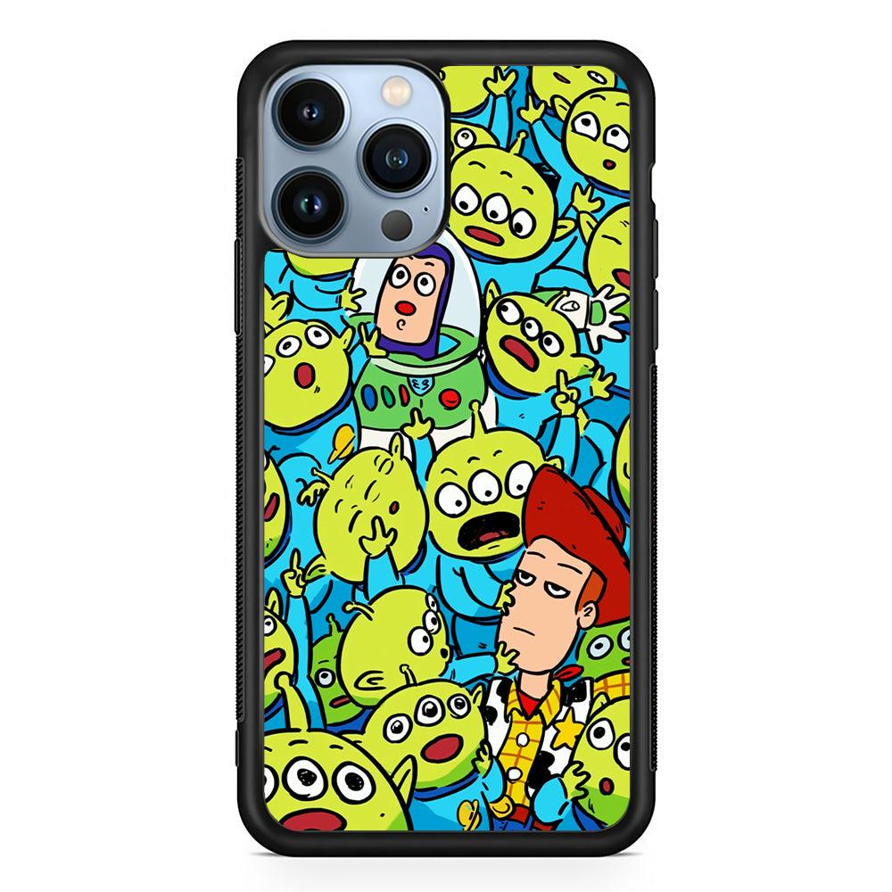 Toy Story and Aliens 2D Rubber Phone Case-Black-Oxvistore