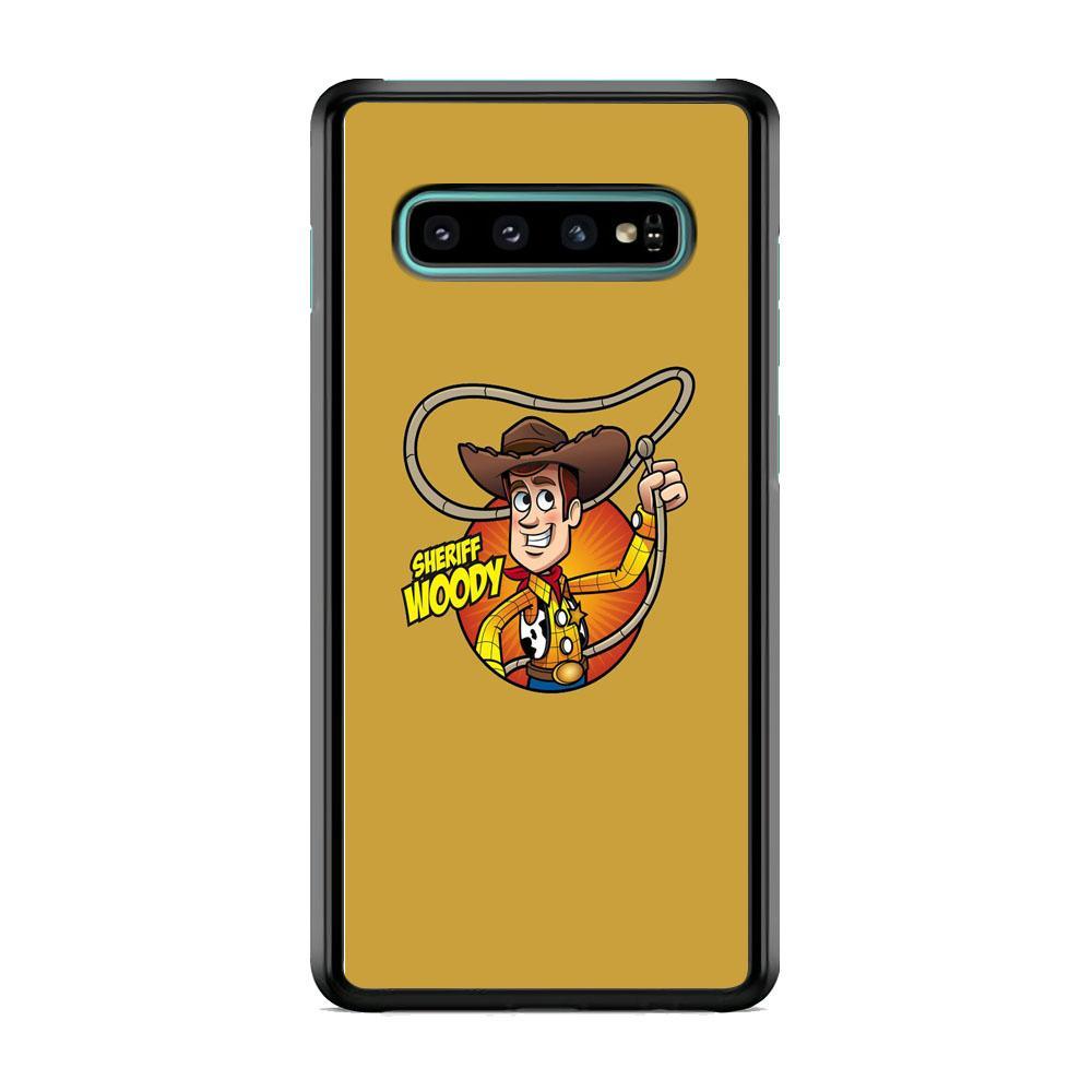 Toy Story Sherif Woody Coboy Style Samsung Galaxy S10 Case-Rubber Black (2D Case)-Oxvistore