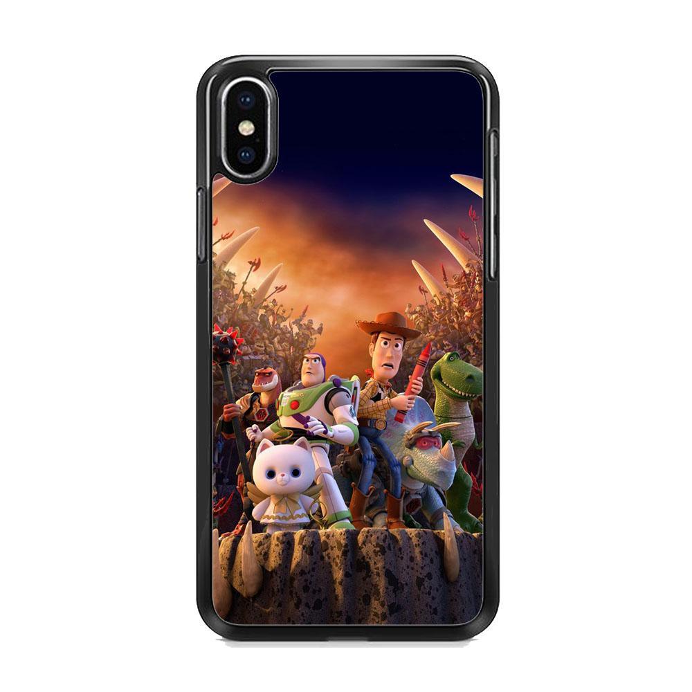 Toy Story The Time Forgot Wallpaper iPhone XS Case-Rubber Black (2D Case)-Oxvistore