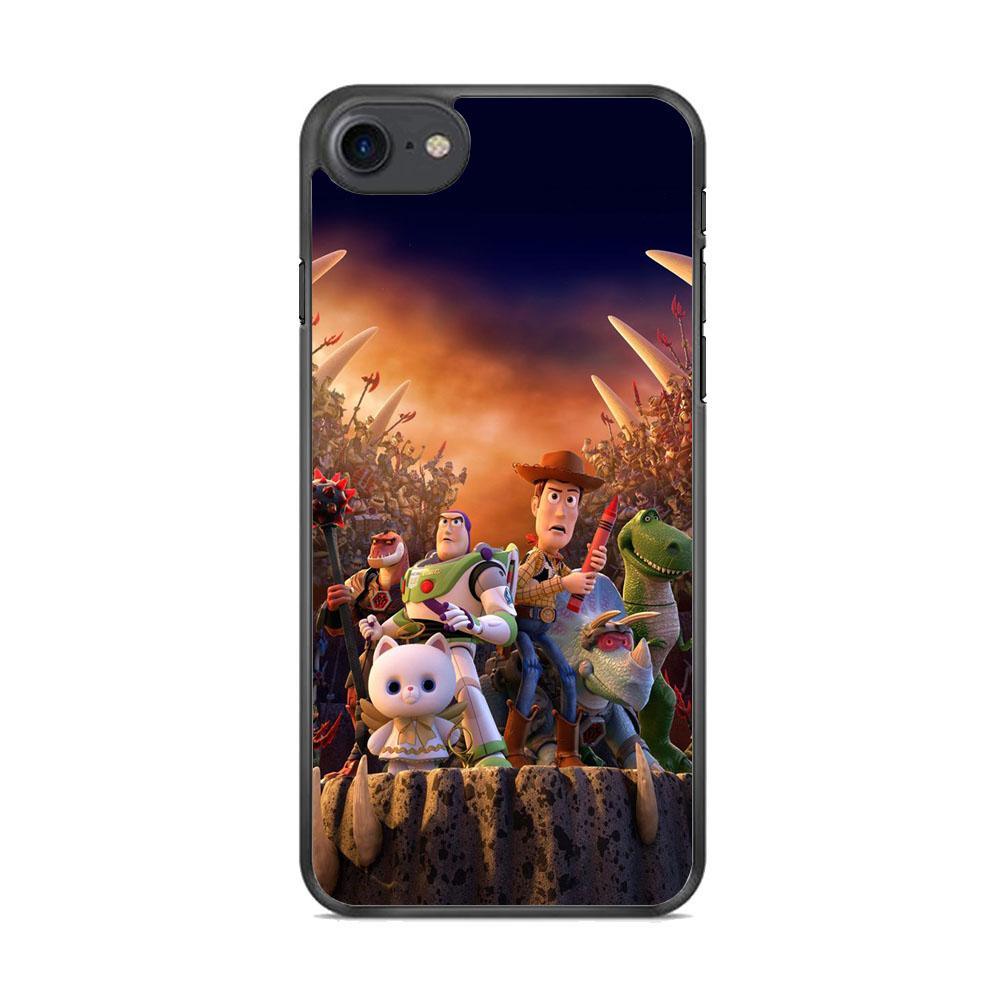Toy Story The Time Forgot Wallpaper iPhone 7 Case-Rubber Black (2D Case)-Oxvistore