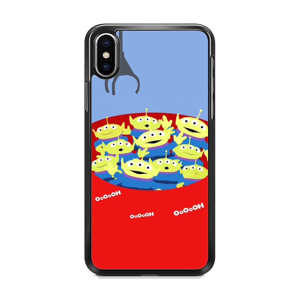 Toy Strory Geen Alien Happy With Claw Toy iPhone XS Case-Rubber Black (2D Case)-Oxvistore