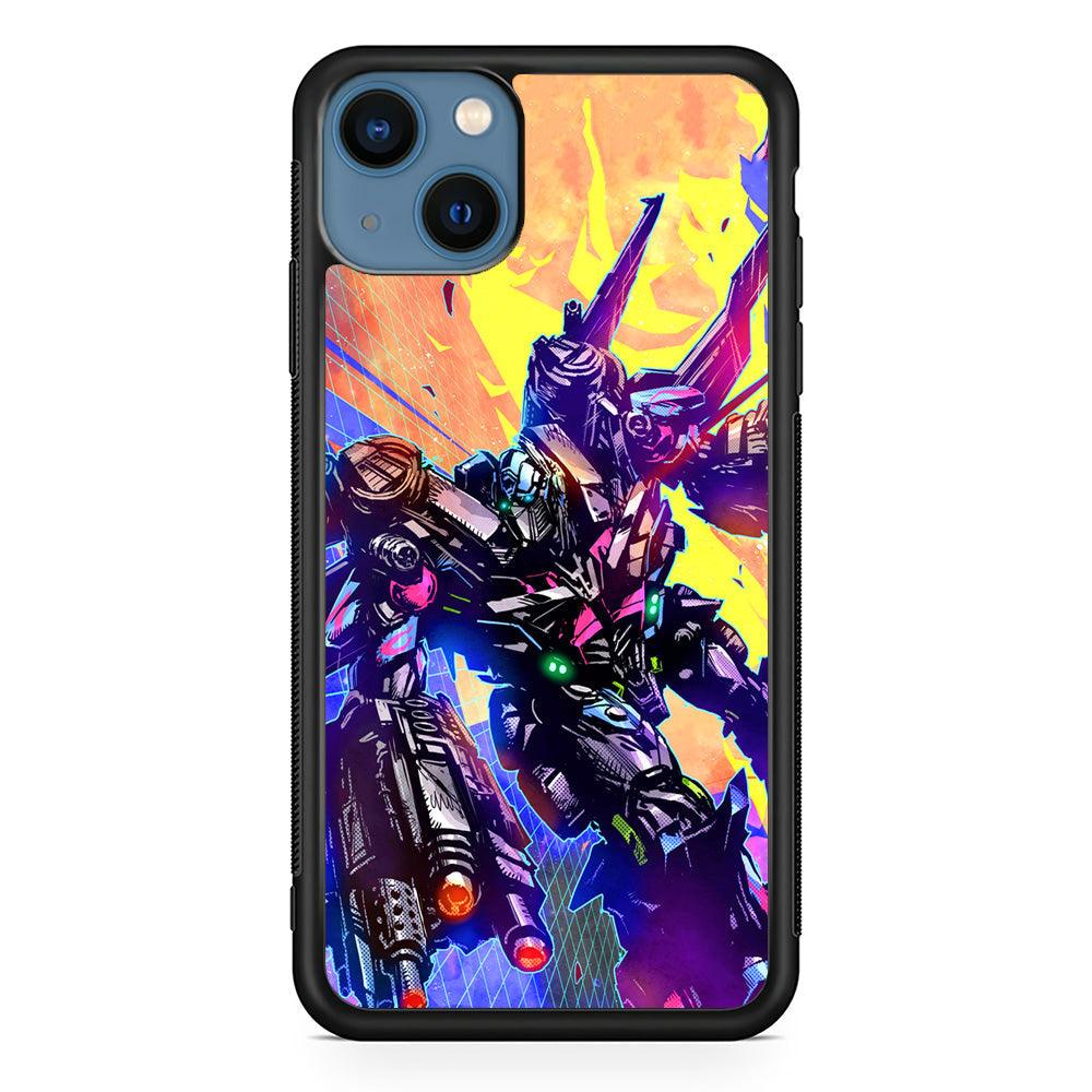 Transformers Attack from Optimus iPhone 14 Plus Case-Rubber Black (2D Case)-Oxvistore