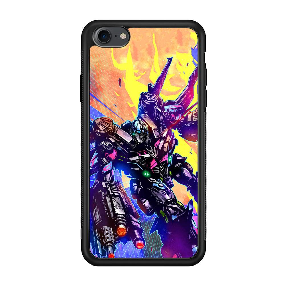 Transformers Attack from Optimus iPhone 8 Case-Rubber Black (2D Case)-Oxvistore
