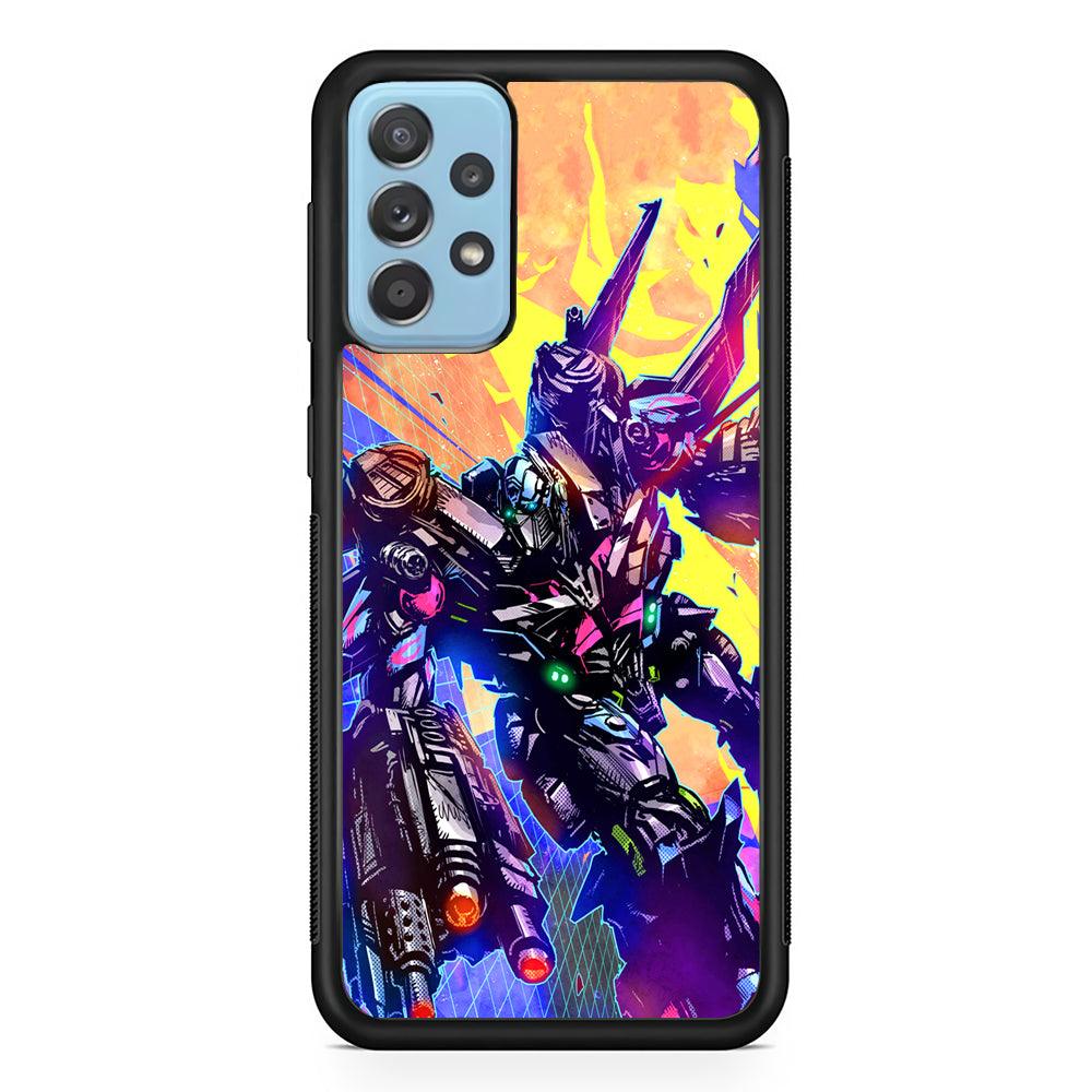 Transformers Attack from Optimus Samsung Galaxy A52 Case-Rubber Black (2D Case)-Oxvistore