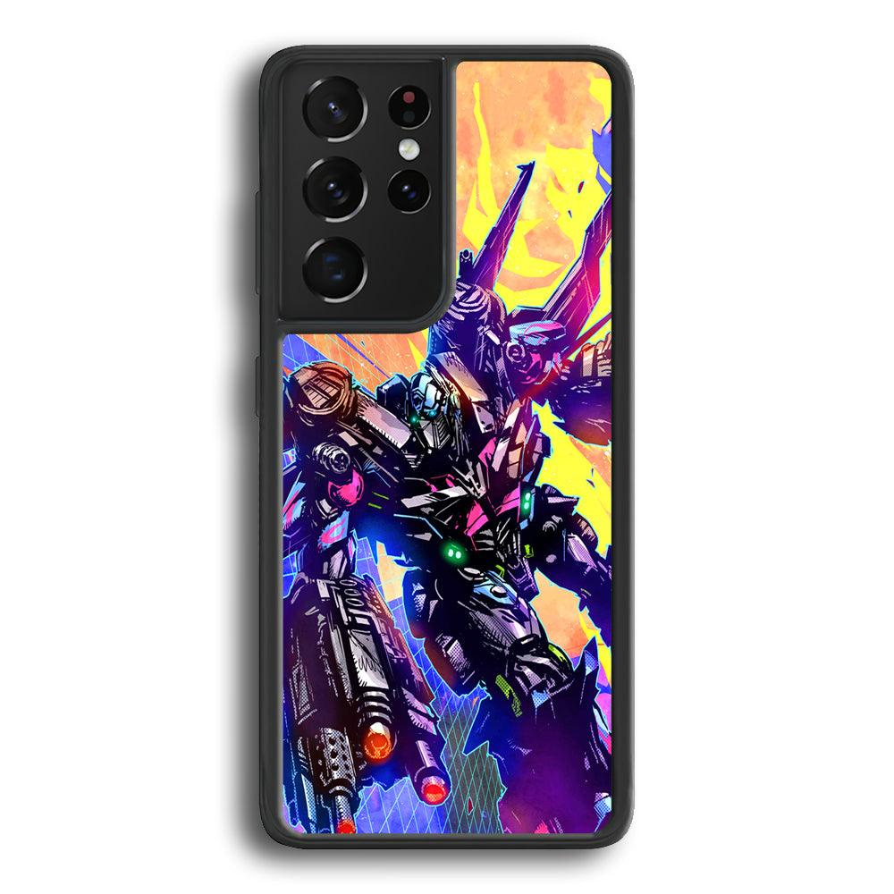Transformers Attack from Optimus Samsung Galaxy S21 Ultra Case-Rubber Black (2D Case)-Oxvistore