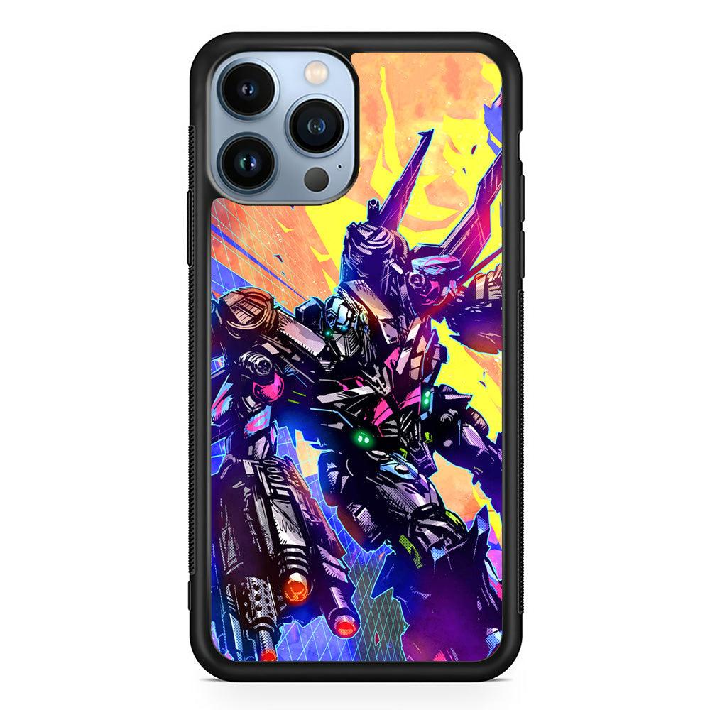 Transformers Attack from Optimus iPhone 14 Pro Case-Rubber Black (2D Case)-Oxvistore