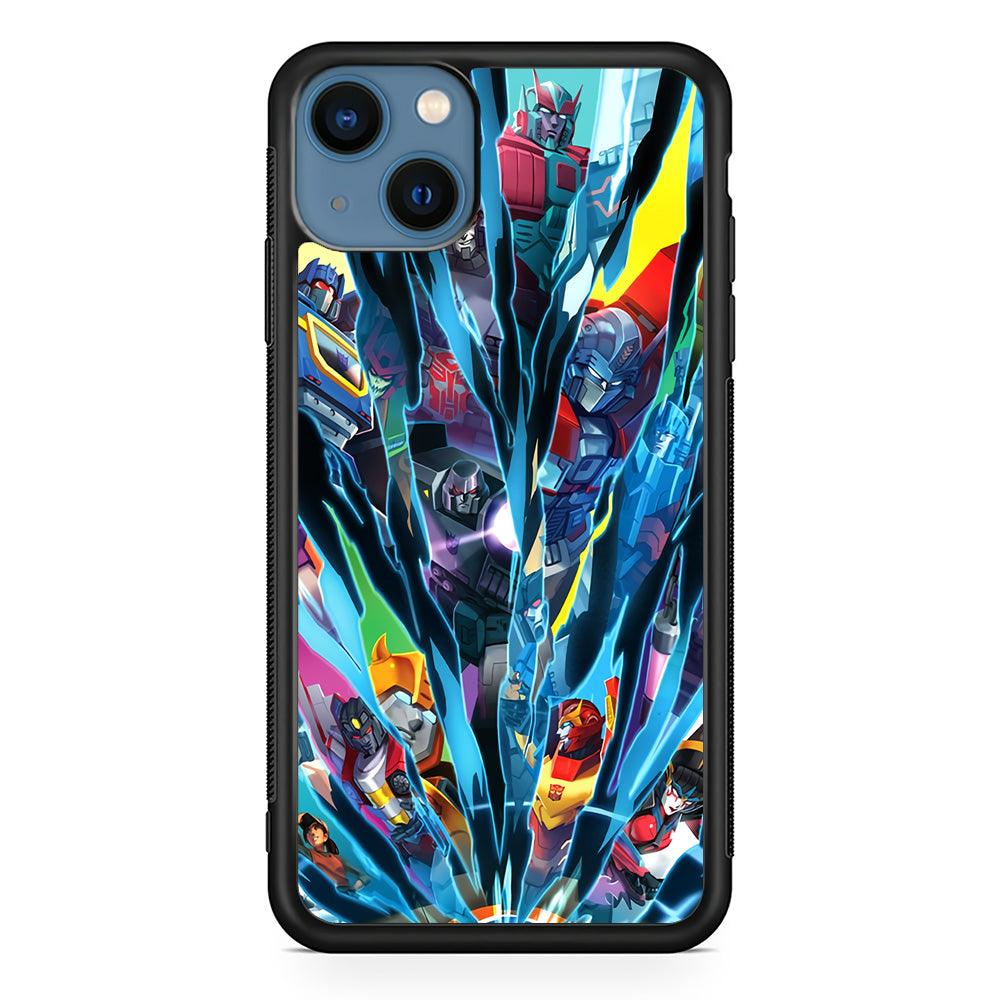 Transformers History of Cybertron iPhone 15 Case-Rubber Black (2D Case)-Oxvistore