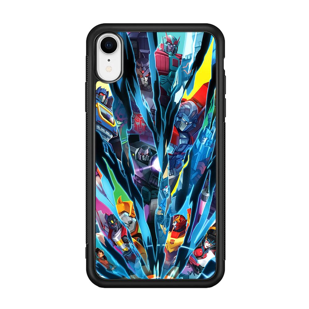 Transformers History of Cybertron iPhone XR Case-Rubber Black (2D Case)-Oxvistore