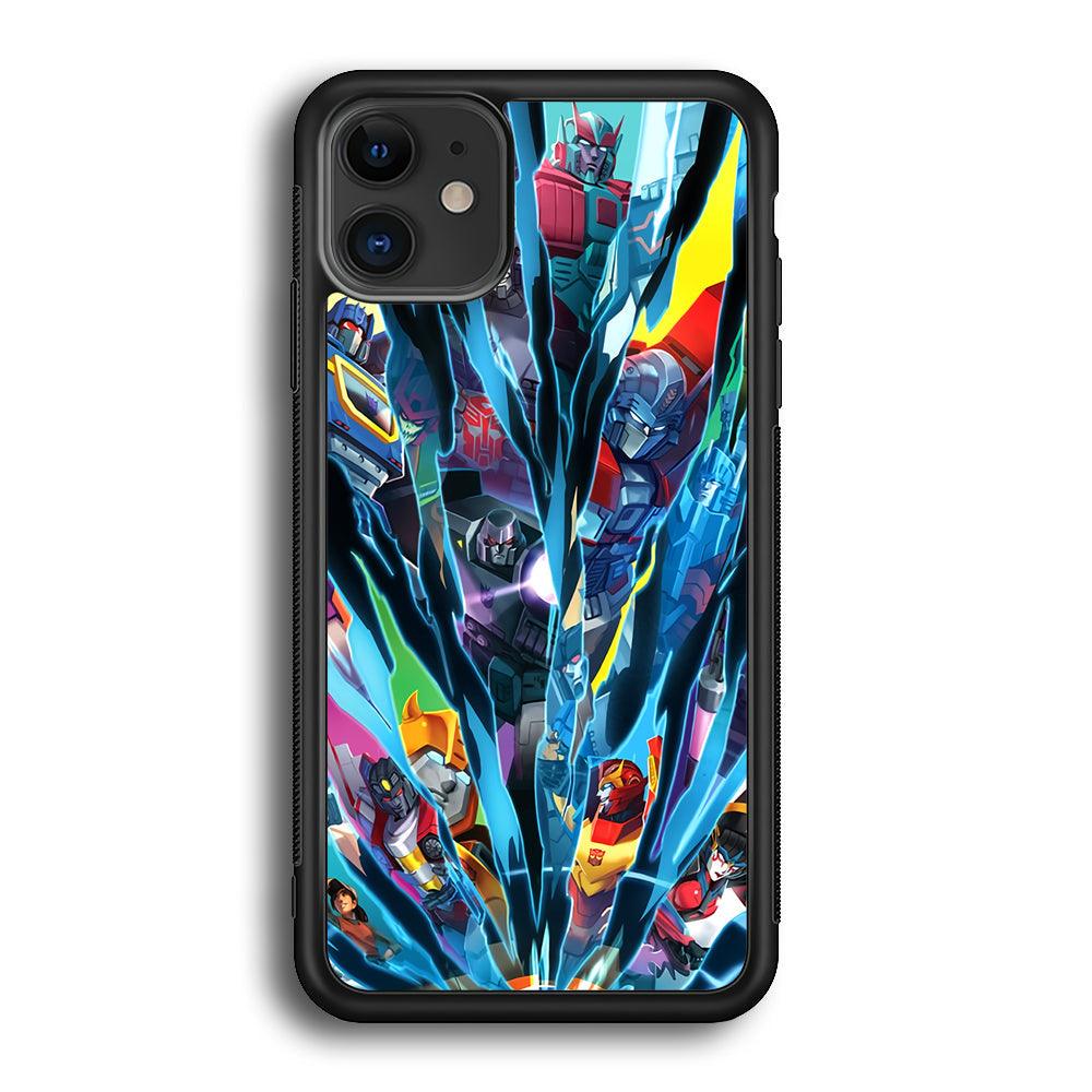 Transformers History of Cybertron iPhone 11 Case-Rubber Black (2D Case)-Oxvistore