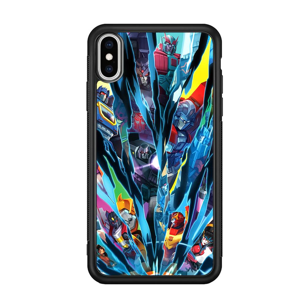 Transformers History of Cybertron iPhone XS Case-Rubber Black (2D Case)-Oxvistore