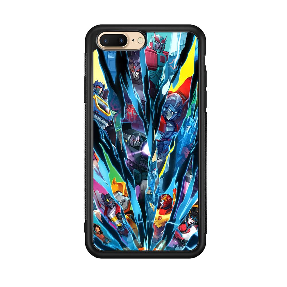 Transformers History of Cybertron iPhone 7 Plus Case-Rubber Black (2D Case)-Oxvistore