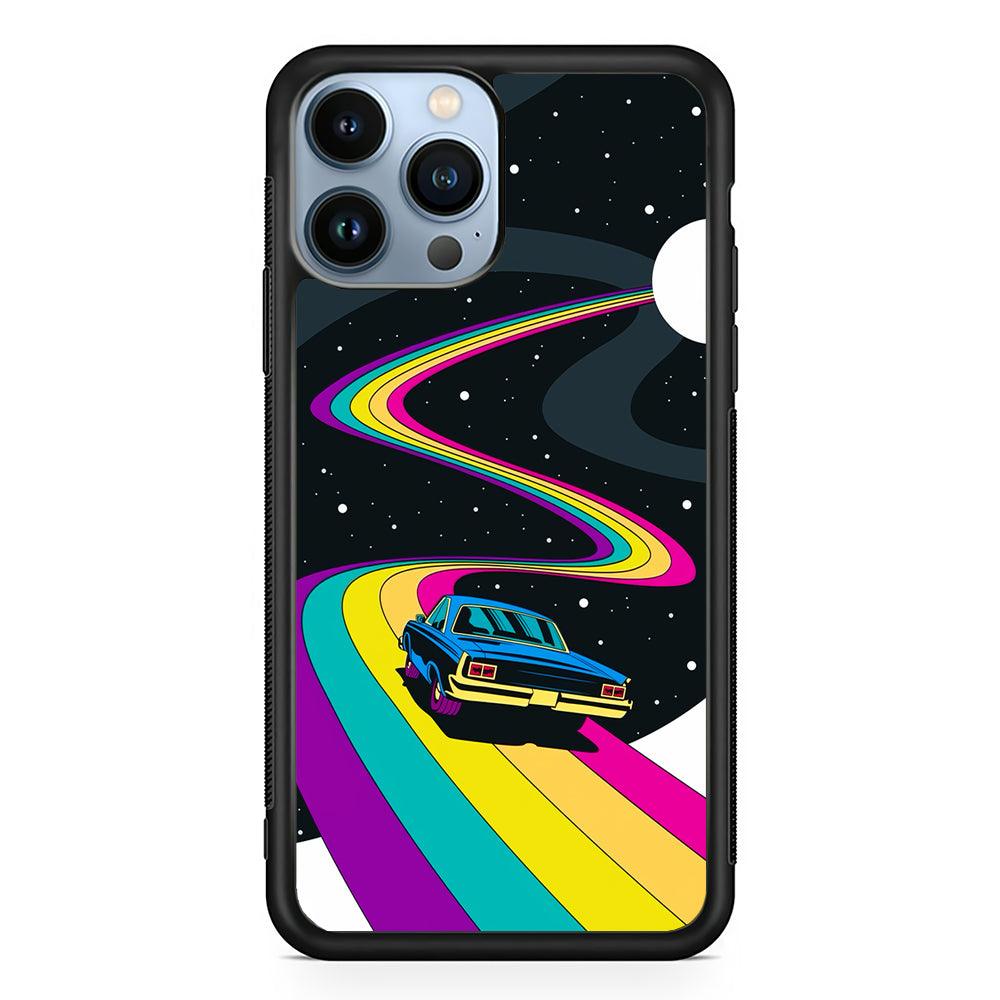 Travel with a Retro Car Space 2D Rubber Phone Case-Black-Oxvistore