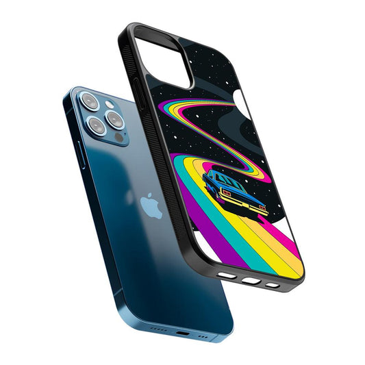 Travel with a Retro Car Space 2D Rubber Phone Case-Oxvistore