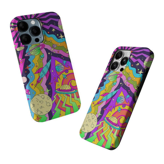 Trippy Spaceland Planets 2 in 1 Tough Phone Case-Oxvistore