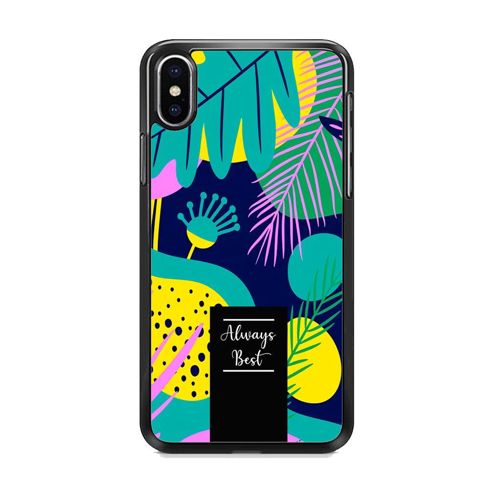 Tropical Colour The Blue World iPhone XS Case-Rubber White (2D Case)-Oxvistore