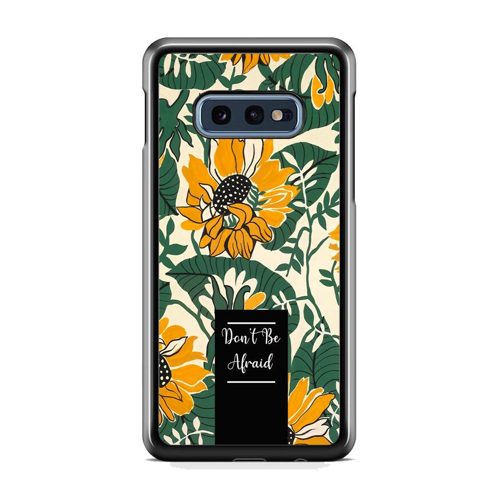 Tropical Colour Yellow Crown Samsung Galaxy S10E Case-Rubber Black (2D Case)-Oxvistore
