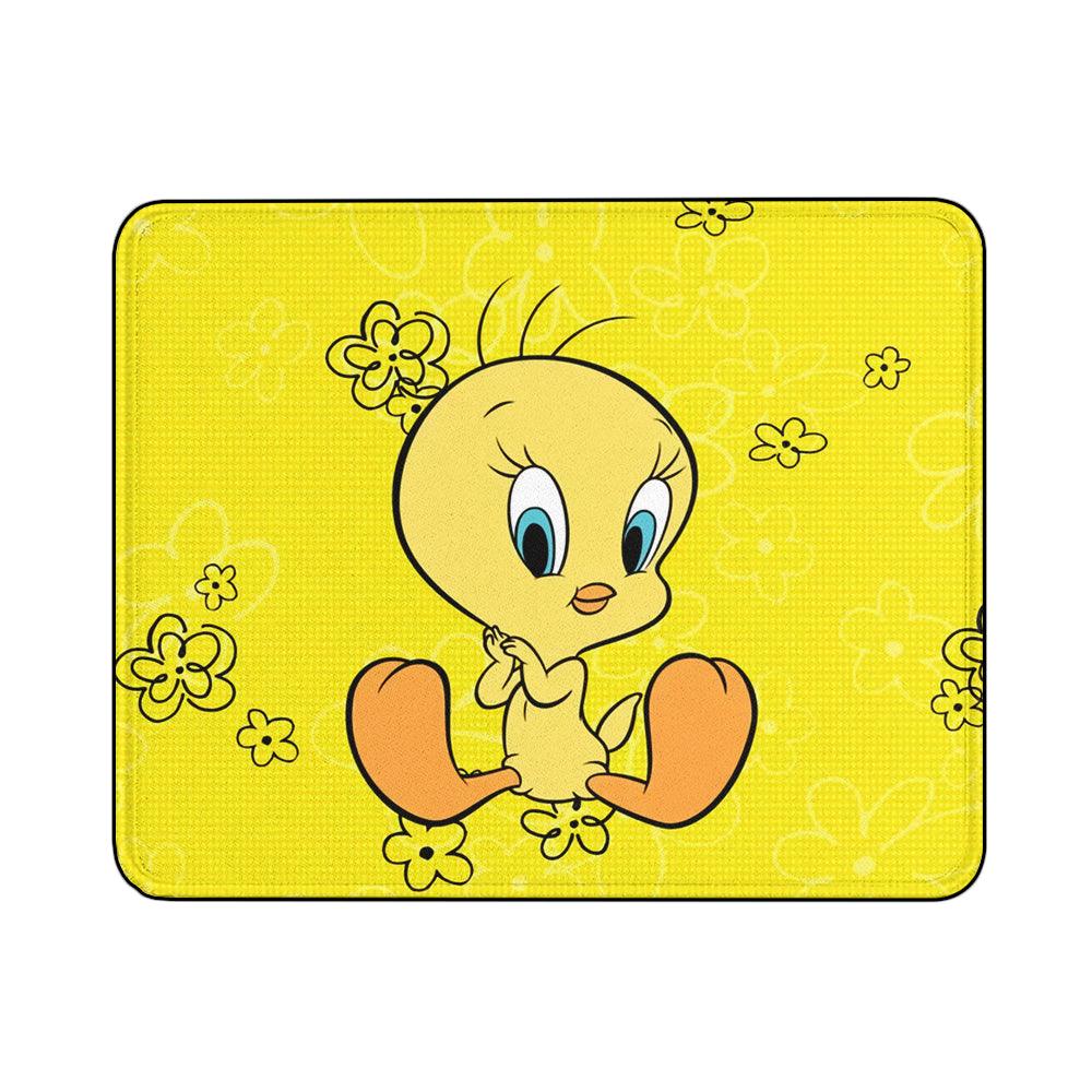 Tweety Bird Sitting Happily Mouse Pads | Custom Mouse Pad with Non-Slip Rubber Base