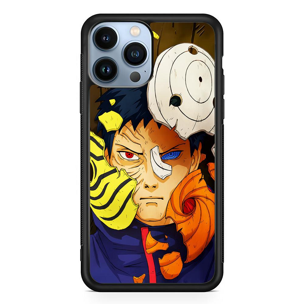 Uchiha Obito Broken Mask 2D Rubber Phone Case-Black-Oxvistore