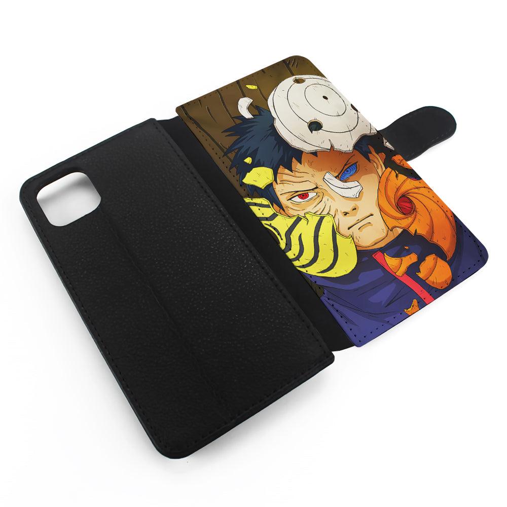 Uchiha Obito Broken Mask Flip Wallet Phone Case-Oxvistore