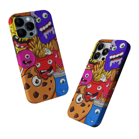 Unhealthy Food Monsters 2 in 1 Tough Phone Case-Oxvistore