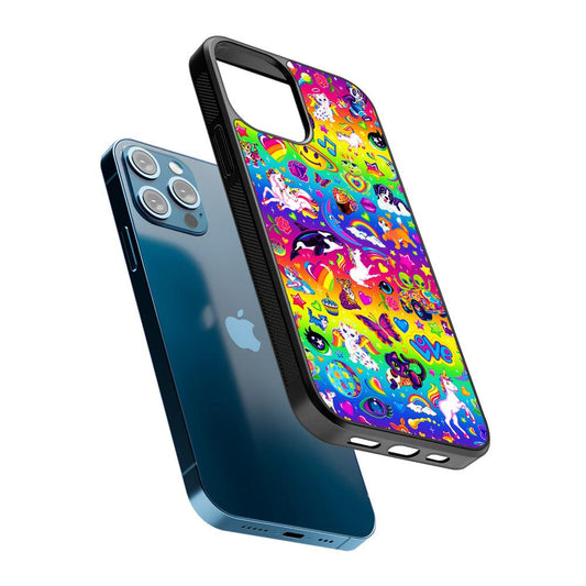 Unicorn Cartoon Rainbow Pattern 2D Rubber Phone Case-Oxvistore