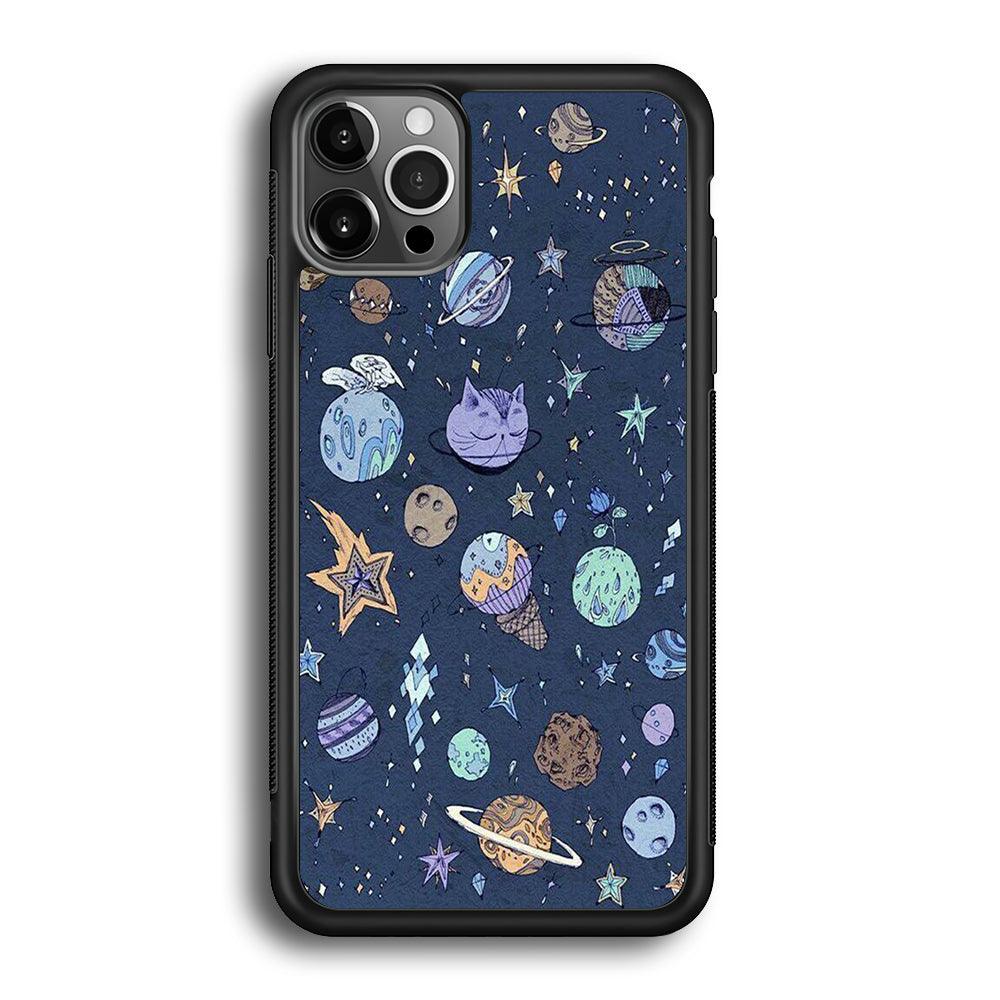 Universe Planet Cosplay iPhone 12 Pro Case-Rubber White (2D Case)-Oxvistore