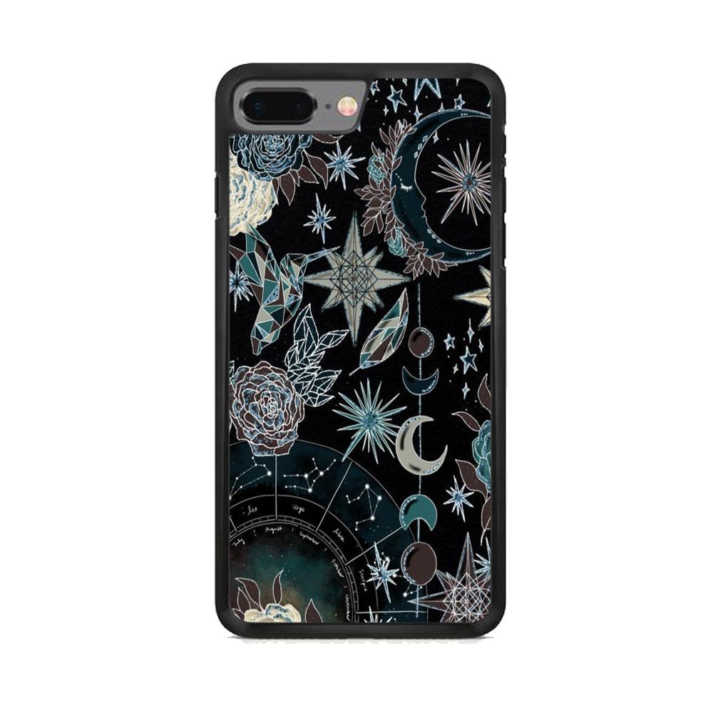 Universe Astrologic iPhone 8 Plus Case-Rubber Black (2D Case)-Oxvistore