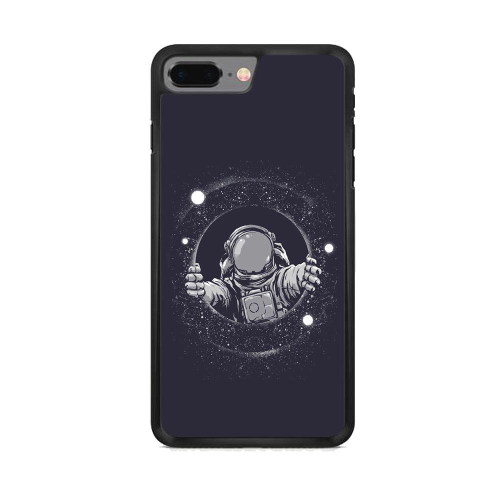 Universe Astrounout iPhone 8 Plus Case-Rubber Black (2D Case)-Oxvistore