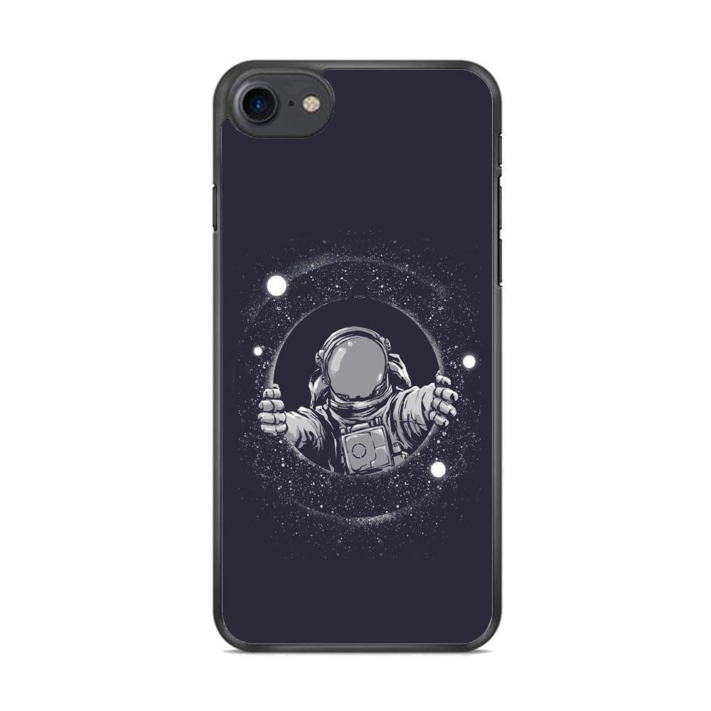 Universe Astrounout iPhone 8 Case-Rubber Black (2D Case)-Oxvistore