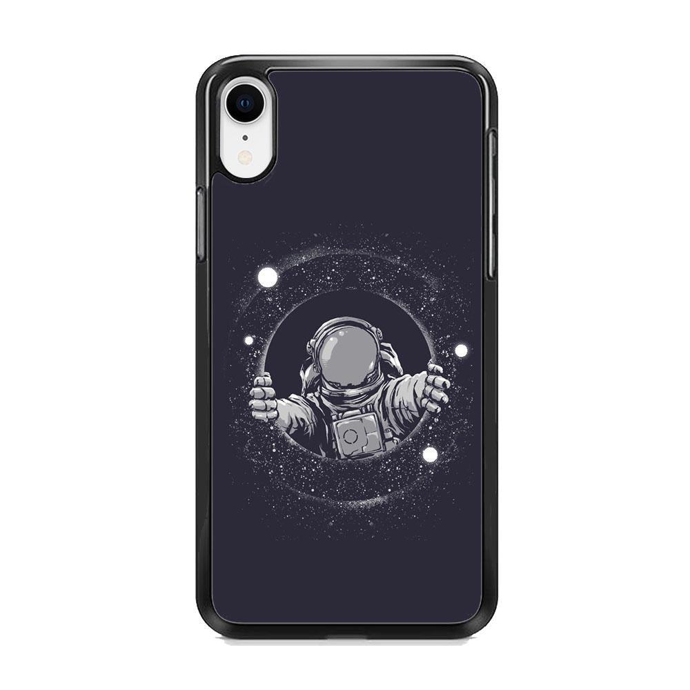Universe Astrounout iPhone XR Case-Rubber Black (2D Case)-Oxvistore
