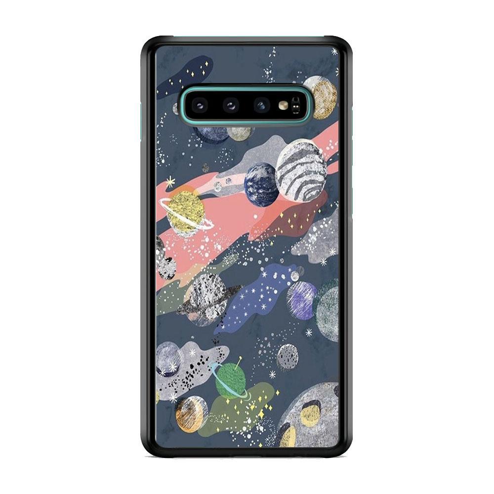 Universe Planet Collage Samsung Galaxy S10 Case-Rubber Black (2D Case)-Oxvistore