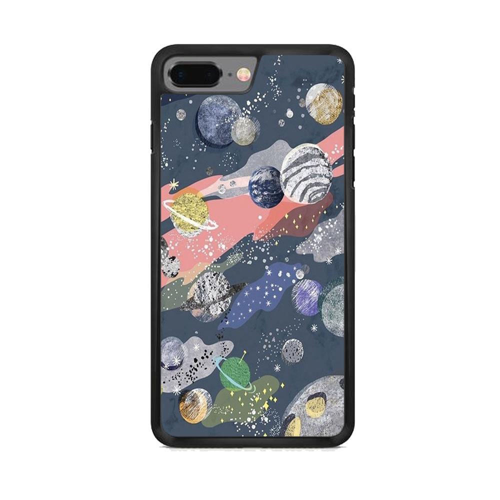 Universe Planet Collage iPhone 7 Plus Case-Rubber Black (2D Case)-Oxvistore