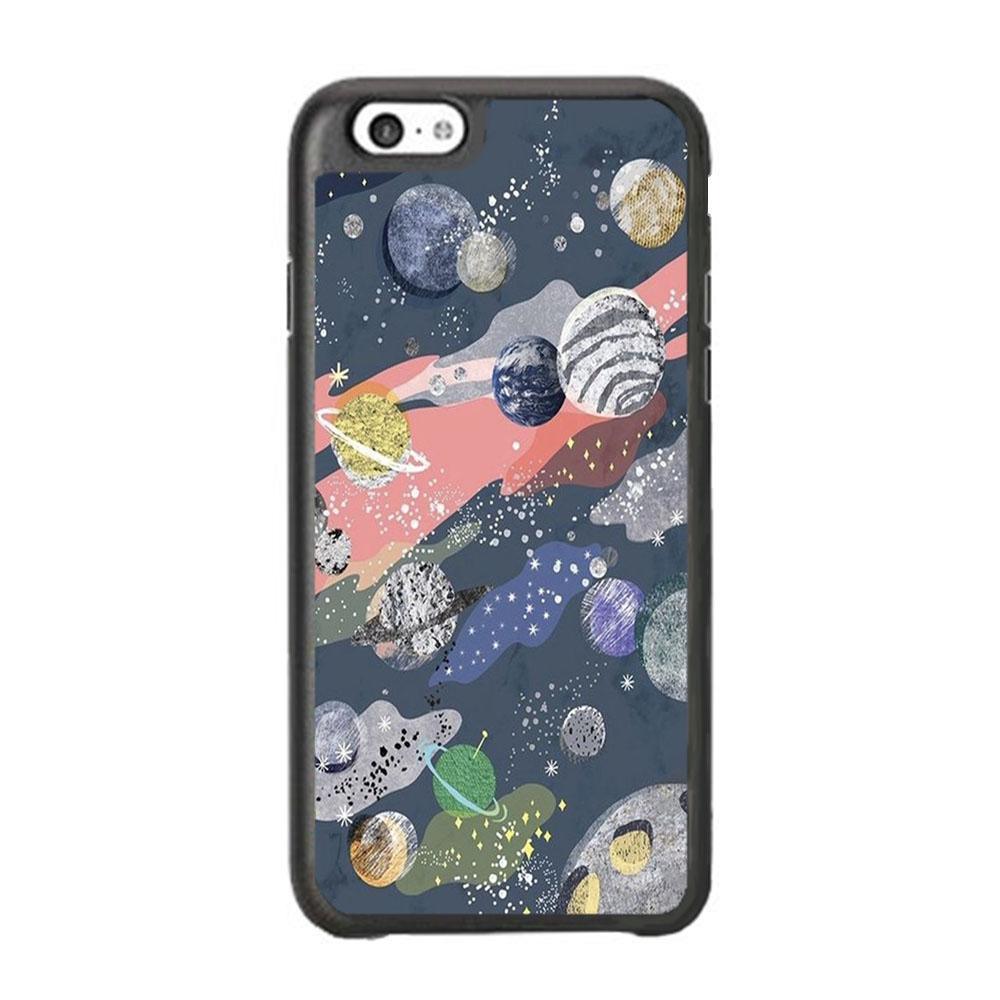 Universe Planet Collage iPhone 6 | 6s Case-Rubber Black (2D Case)-Oxvistore