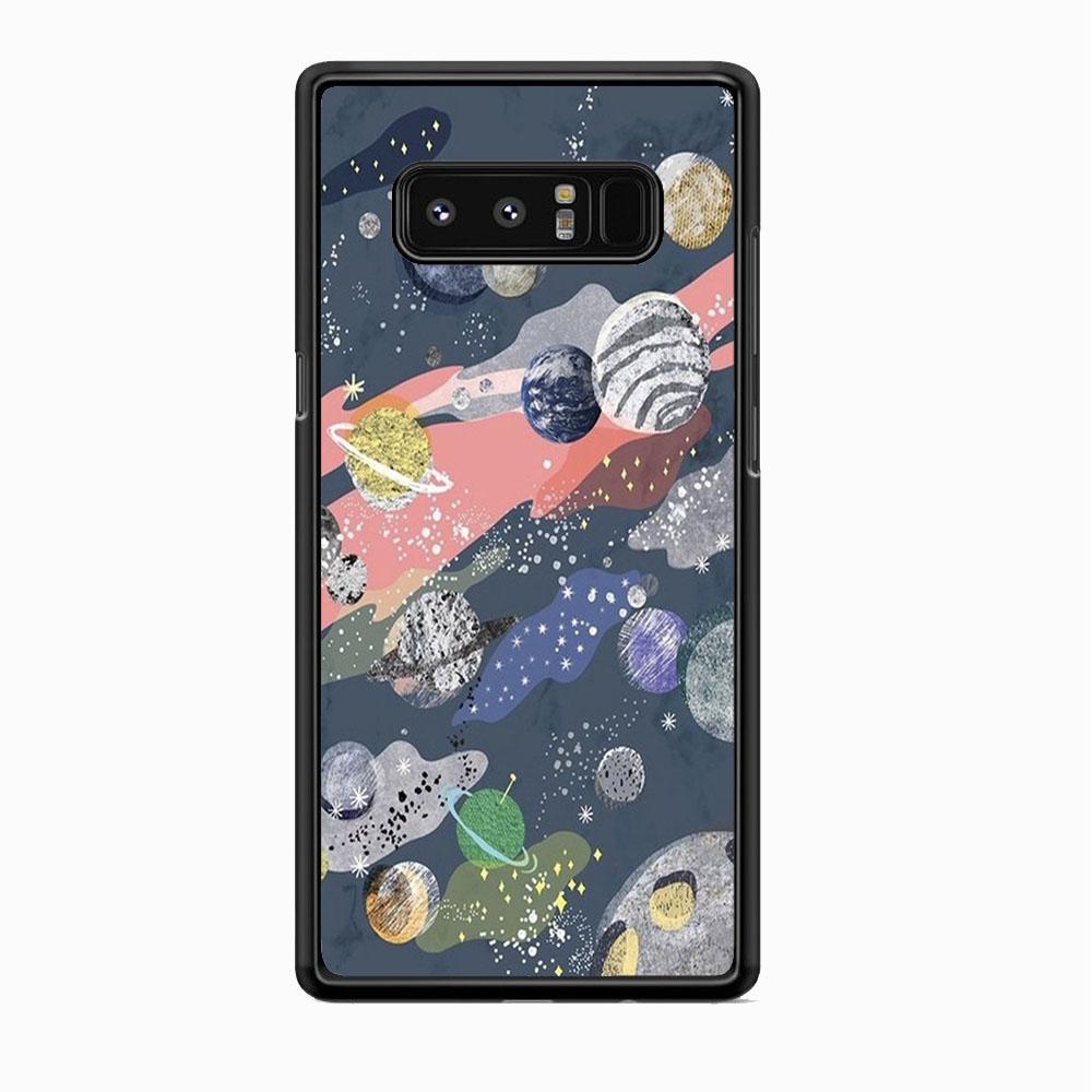Universe Planet Collage Samsung Galaxy Note 8 Case-Rubber Black (2D Case)-Oxvistore
