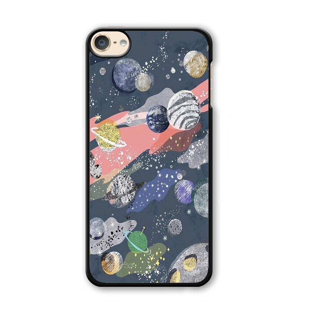 Universe Planet Collage iPod Touch 6 Case-Plastic Black (2D Case)-Oxvistore