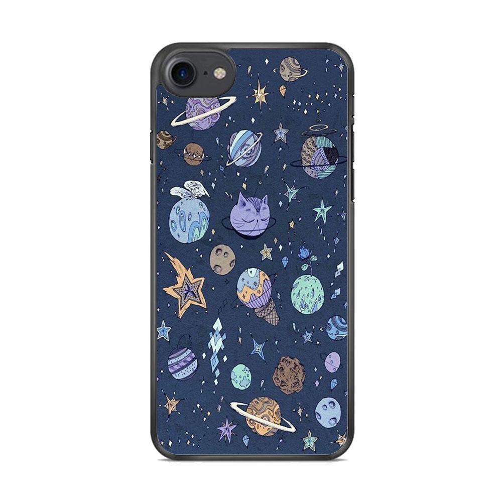Universe Planet Cosplay iPhone 8 Case-Rubber Black (2D Case)-Oxvistore