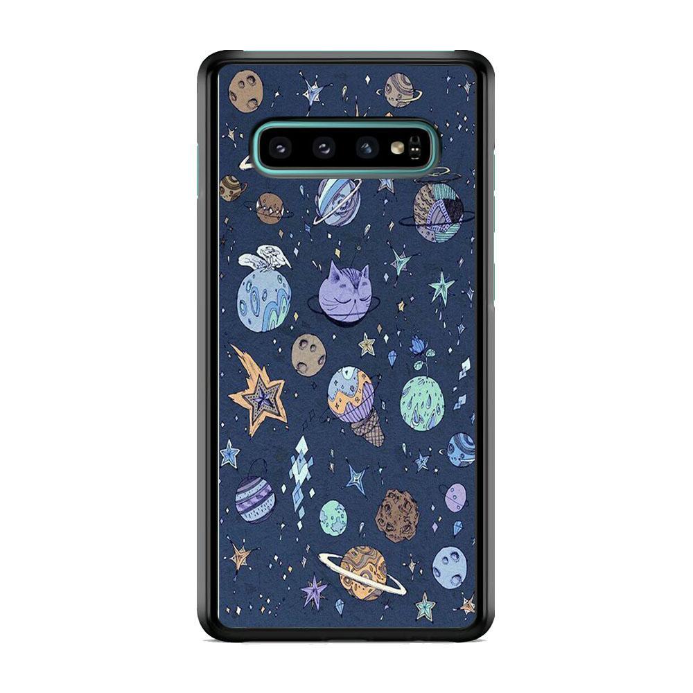 Universe Planet Cosplay Samsung Galaxy S10 Case-Rubber Black (2D Case)-Oxvistore