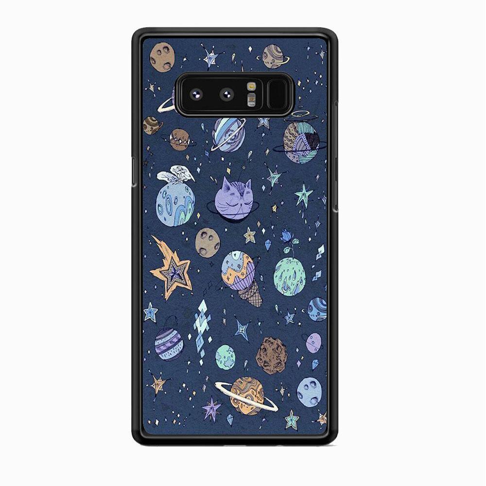 Universe Planet Cosplay Samsung Galaxy Note 8 Case-Rubber Black (2D Case)-Oxvistore