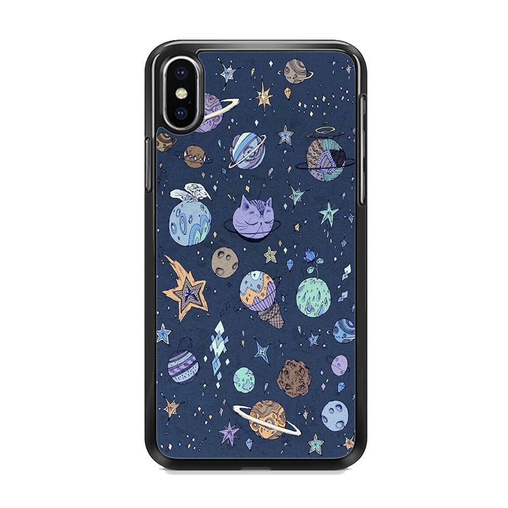 Universe Planet Cosplay iPhone X Case-Rubber Black (2D Case)-Oxvistore