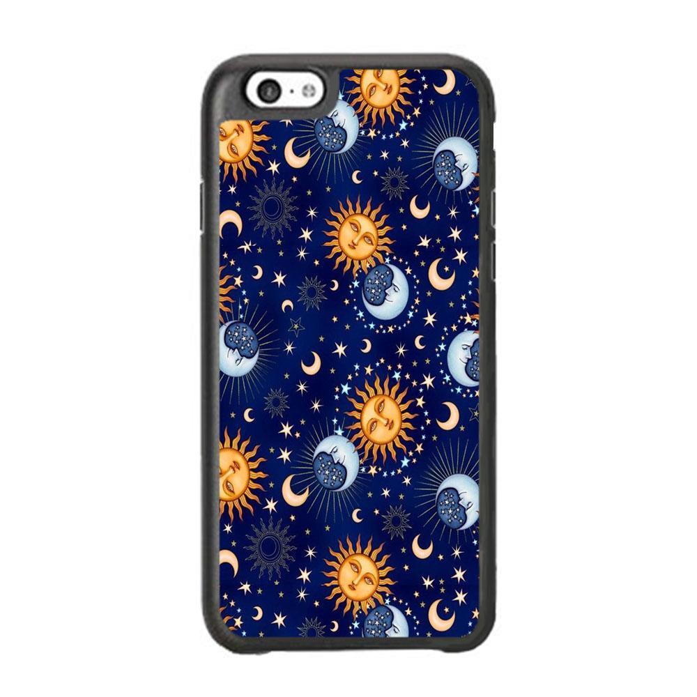 Universe Sun and Moon Face iPhone 6 Plus | 6s Plus Case-Rubber Black (2D Case)-Oxvistore