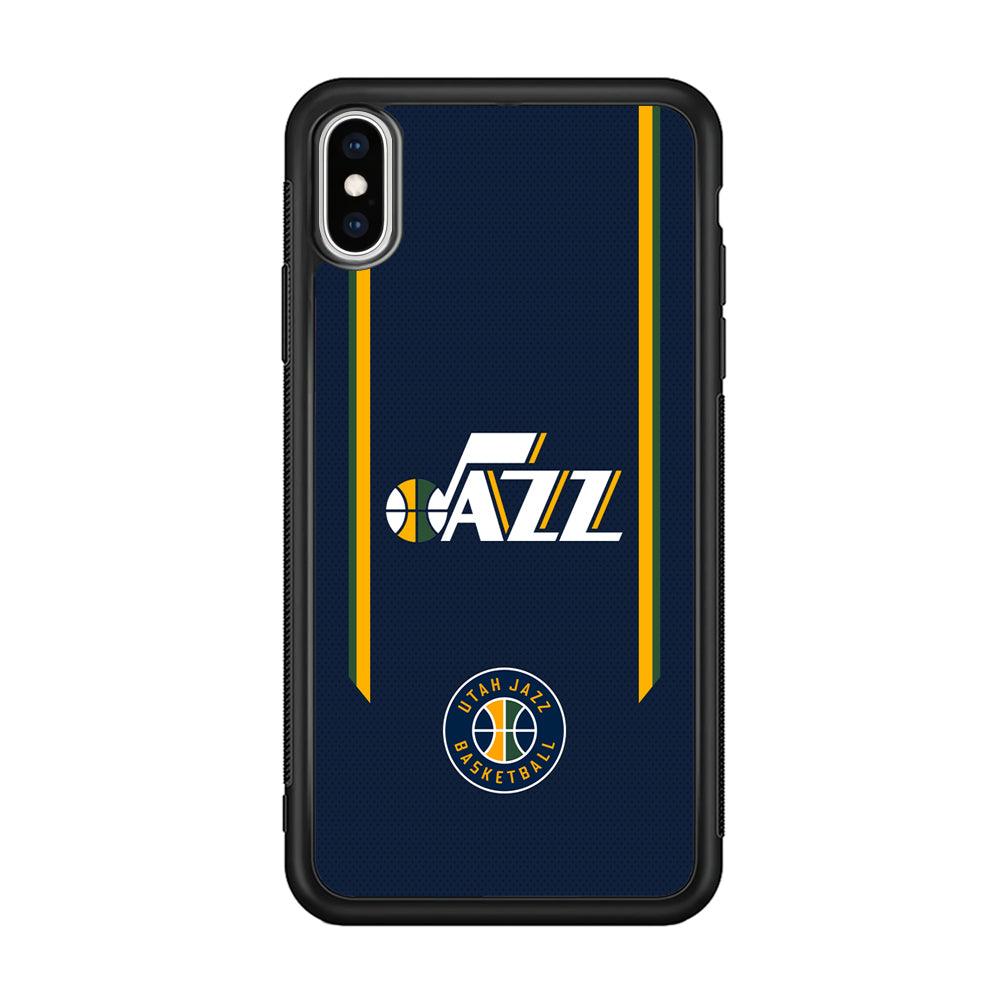Utah Jazz Color to Inspire iPhone XS Case-Rubber Black (2D Case)-Oxvistore