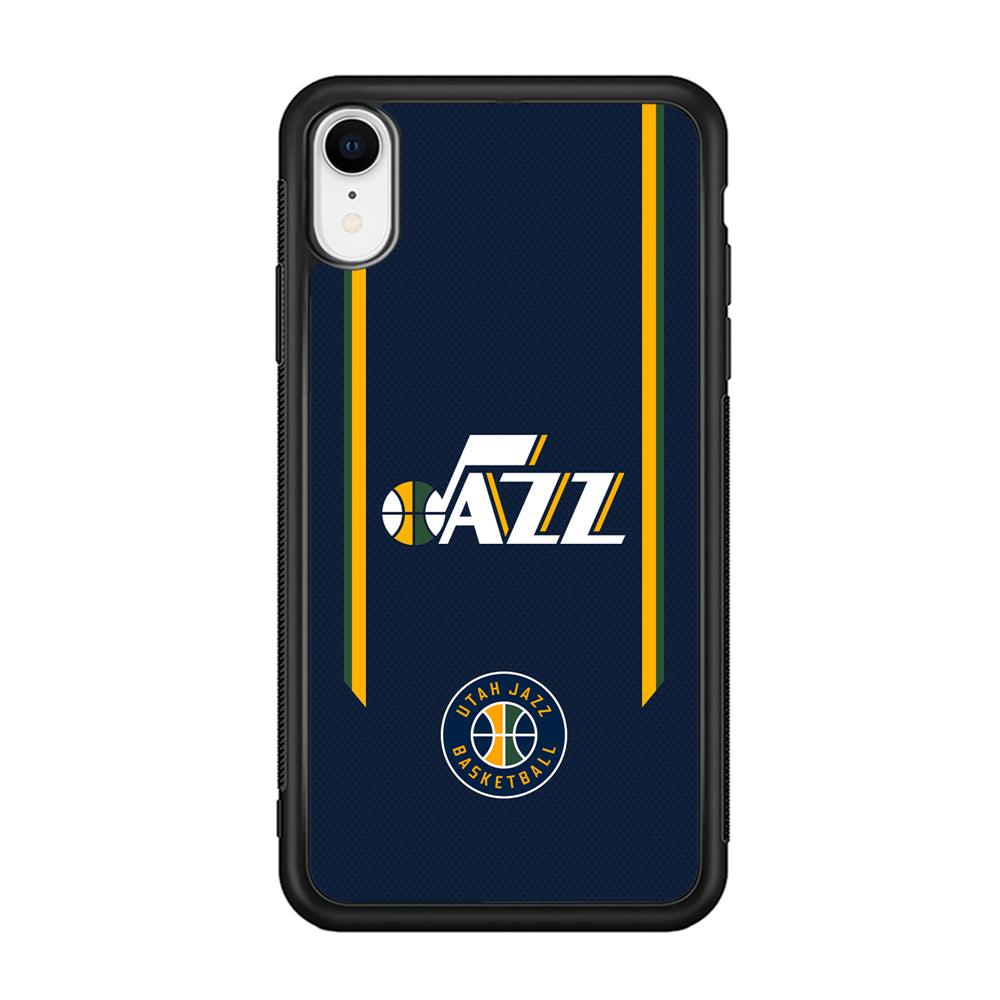 Utah Jazz Color to Inspire iPhone XR Case-Rubber Black (2D Case)-Oxvistore