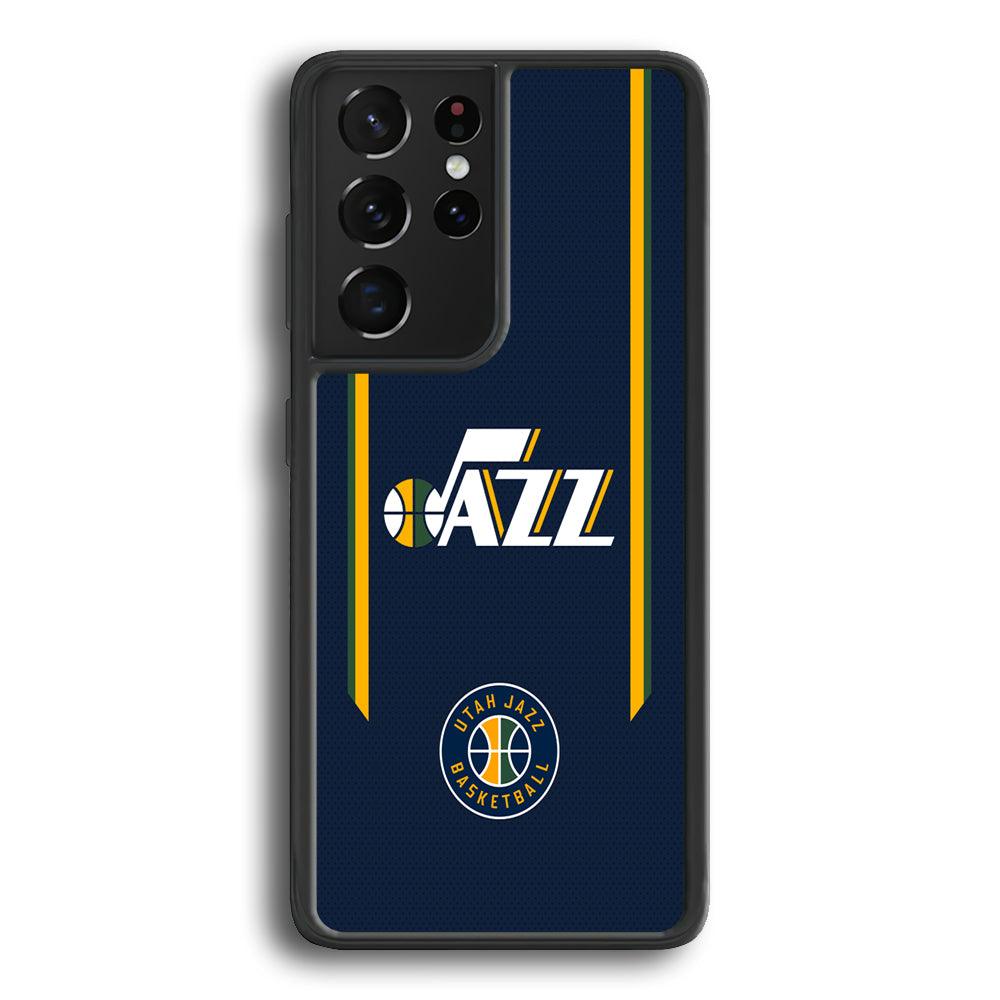 Utah Jazz Color to Inspire Samsung Galaxy S21 Ultra Case-Rubber Black (2D Case)-Oxvistore