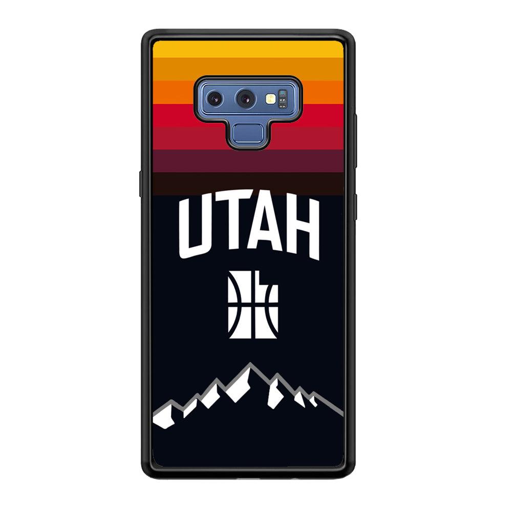 Utah Jazz Light Gradation Samsung Galaxy Note 9 Case-Rubber Black (2D Case)-Oxvistore